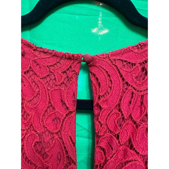 Anthropologie Moulinette Soeurs Red Lace Jumpsuit – Size 8 - Picture 9 of 13